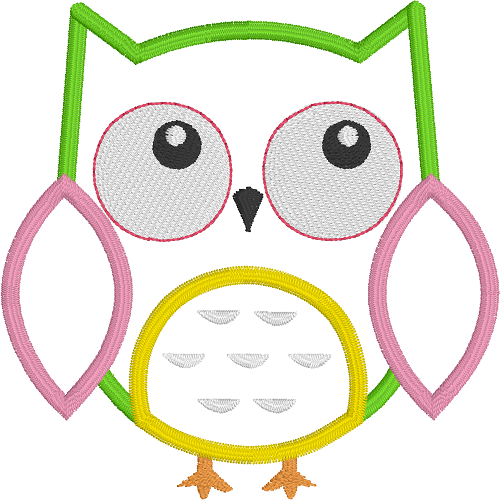 Owl applique machine embroidery design by rosiedayembroidery.com