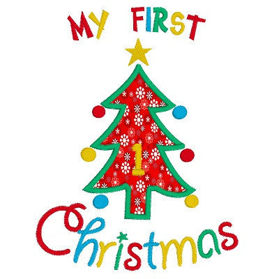 My 1st Christmas applique machine embroidery design by rosiedayembroidery.com