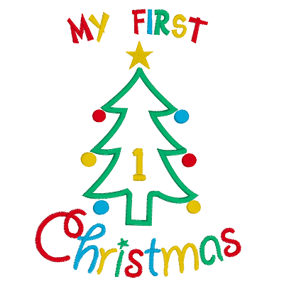 My 1st Christmas applique machine embroidery design by rosiedayembroidery.com