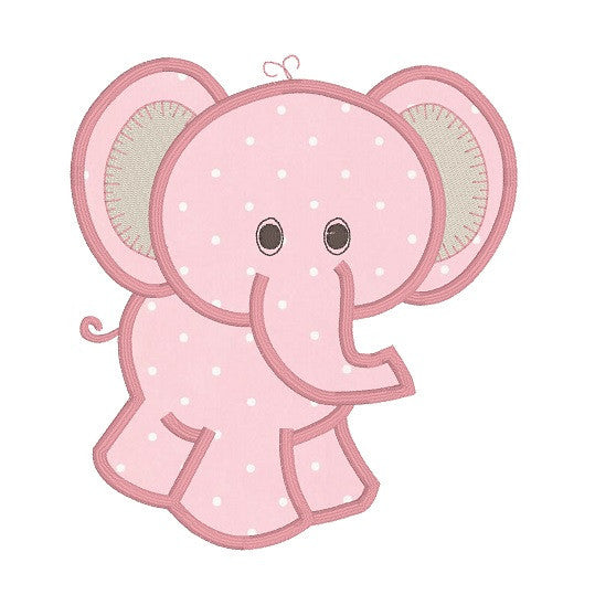 Baby elephant applique machine embroidery design by rosiedayembroidery.com