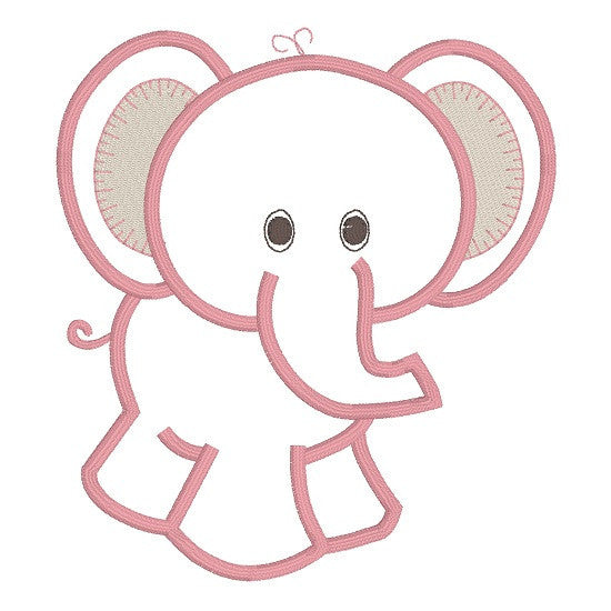 Baby elephant applique machine embroidery design by rosiedayembroidery.com