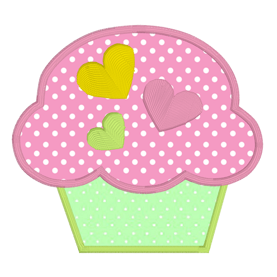 Cupcake applique machine embroidery design by rosiedayembroidery.com