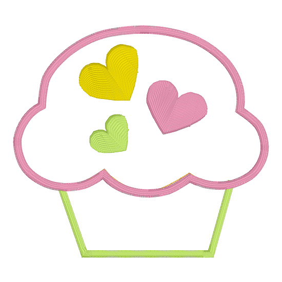 Cupcake applique machine embroidery design by rosiedayembroidery.com