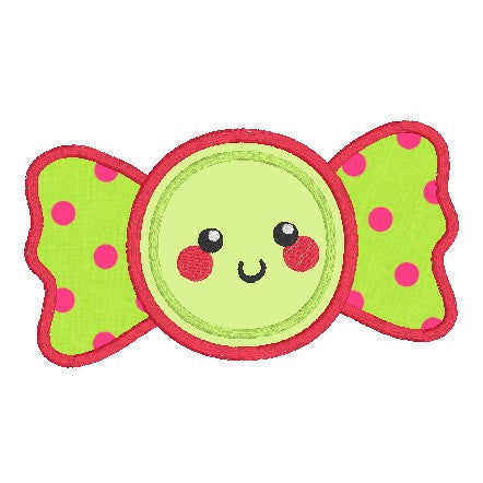 Kawaii candy applique machine embroidery design by rosiedayembroidery.com