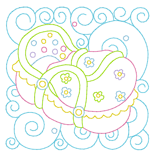 Baby quilt block linework machine embroidery design by rosiedayembroidery.com