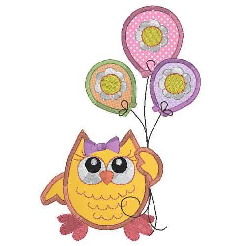 Baby owl applique machine embroidery design by rosiedayembroidery.com