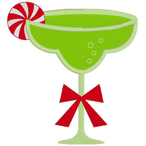 Christmas Margarita cocktail machine embroidery design by rosiedayembroidery.com