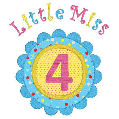 Girl's 3rd birthday applique machine embroidery design by rosiedayembroidery.com