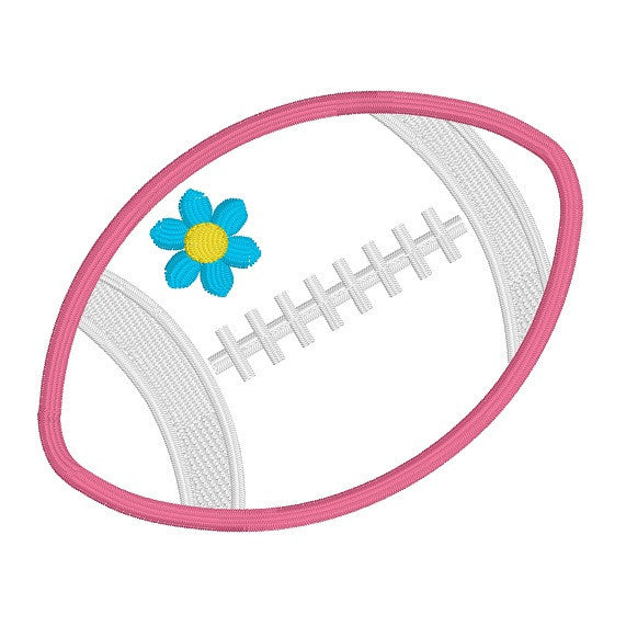 Girl's football applique machine embroidery design by rosiedayembroidery.com