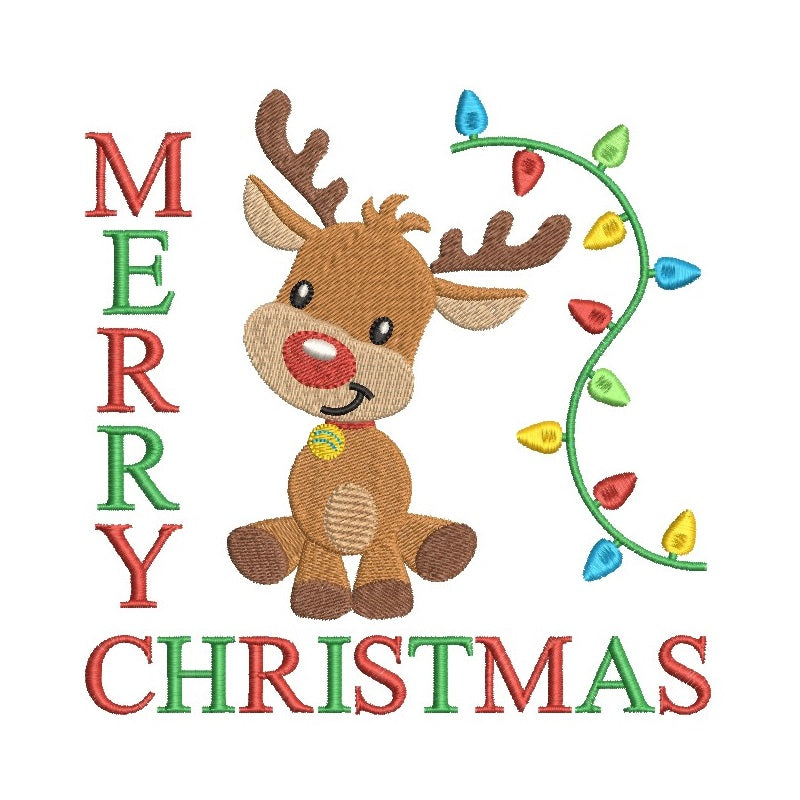 Christmas reindeer machine embroidery design by rosiedayembroidery.com