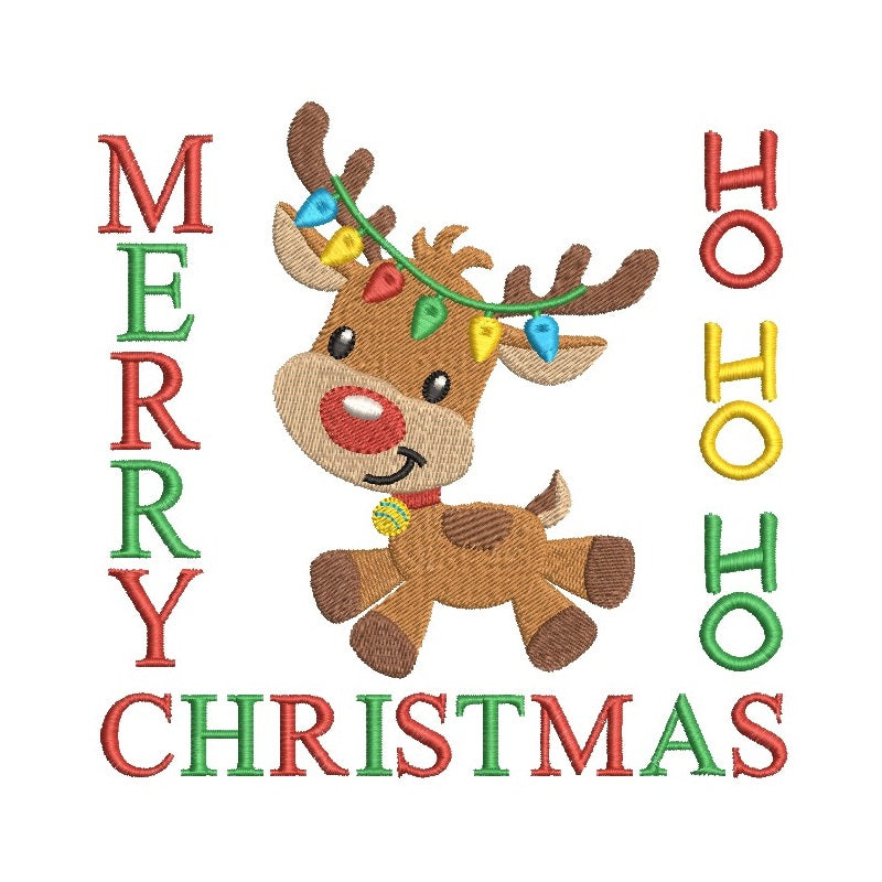 Christmas reindeer machine embroidery design by rosiedayembroidery.com