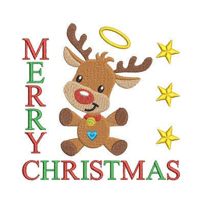 Christmas reindeer machine embroidery design by rosiedayembroidery.com