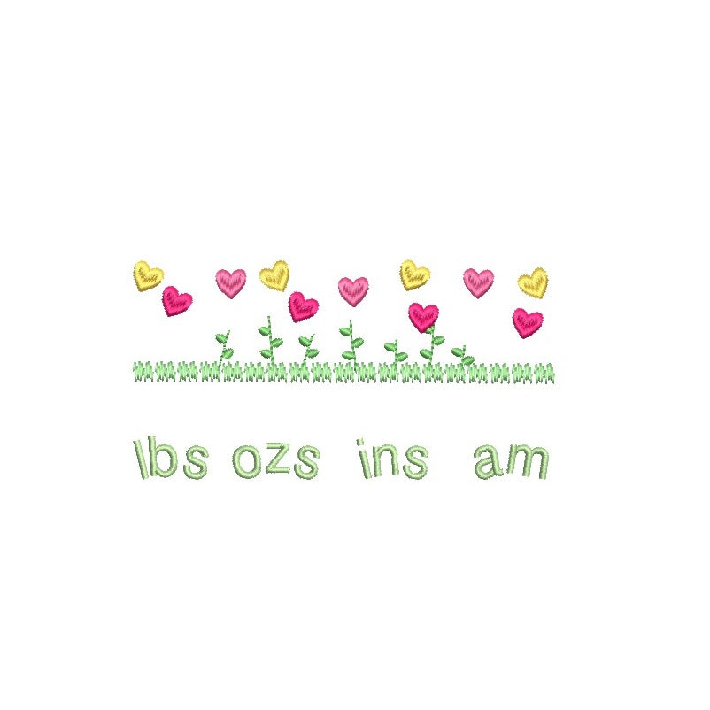 Baby Birth Announcement -Custom Embroidery Design by rosiedayembroidery.com