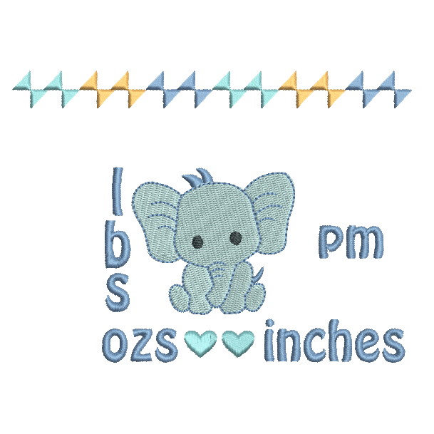 Baby birth stats template by rosiedayembroidery.com