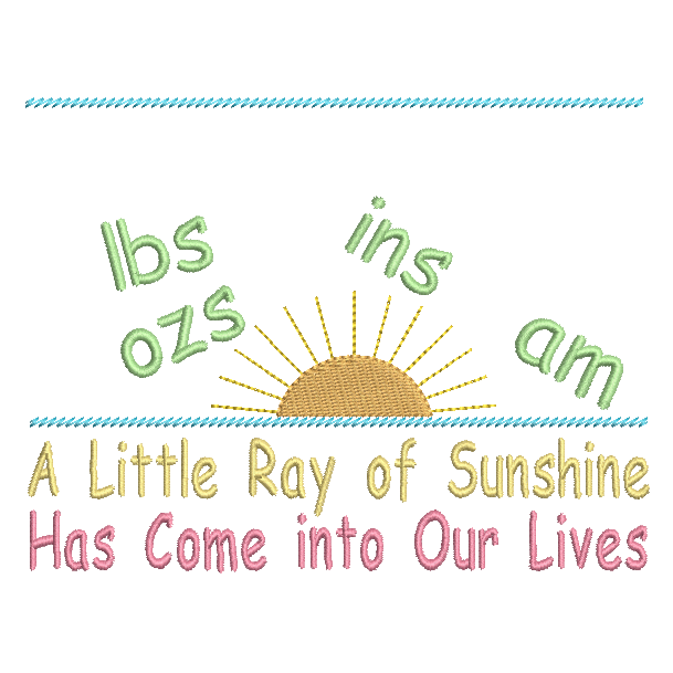 Baby birth announcement template machine embroidery design by rosiedayembroidery.com