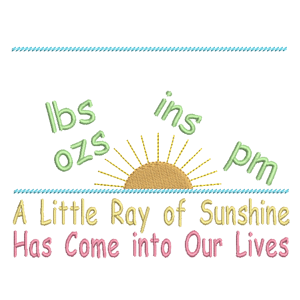 Baby birth announcement template machine embroidery design by rosiedayembroidery.com