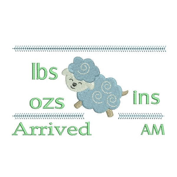 Baby birth announcement template machine embroidery design by rosiedayembroidery.com