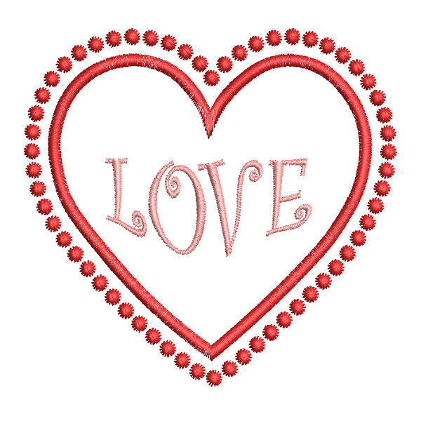 Valentine's Day love heart balloons applique machine embroidery design by rosiedayembroidery.com