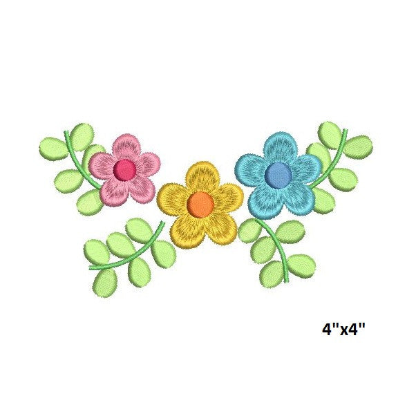 Floral Machine Embroidery Design by rosiedayembroidery.com