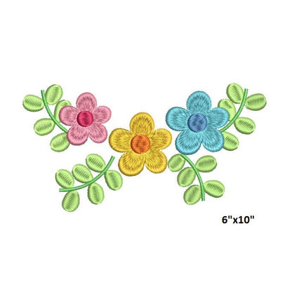 Floral Machine Embroidery Design by rosiedayembroidery.com