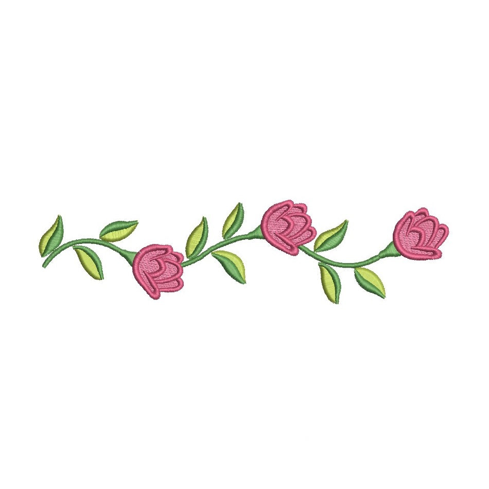 Rose Border machine embroidery design by rosiedayembroidery.com