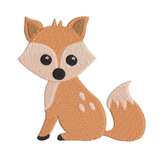Cute baby fox machine embroidery design by rosiedayembroidery.com