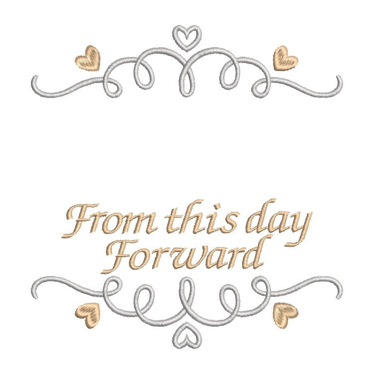 Wedding ring cushion machine embroidery design by rosiedayembroidery.com