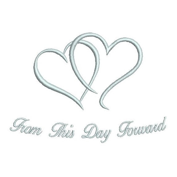 Wedding ring cushion machine embroidery design by rosiedayembroidery.com