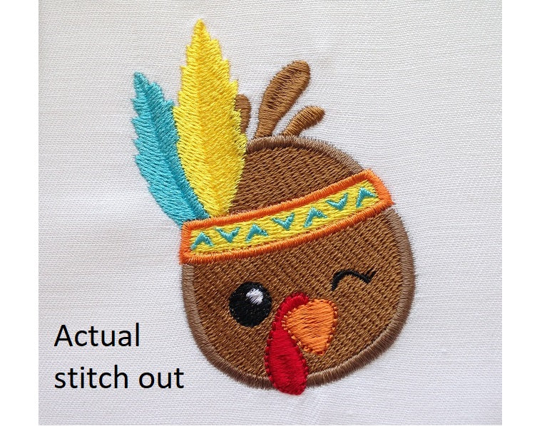 Thanksgiving turkey machine embroidery design by rosiedayembroidery.com