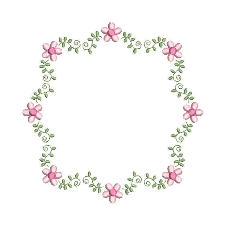 Floral frame by rosiedayembroidery.com