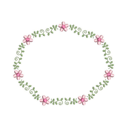 Floral oval frame by rosiedayembroidery.com