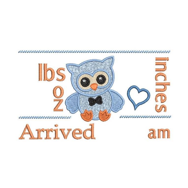 Baby birth announcement template machine embroidery design by rosiedayembroidery.com