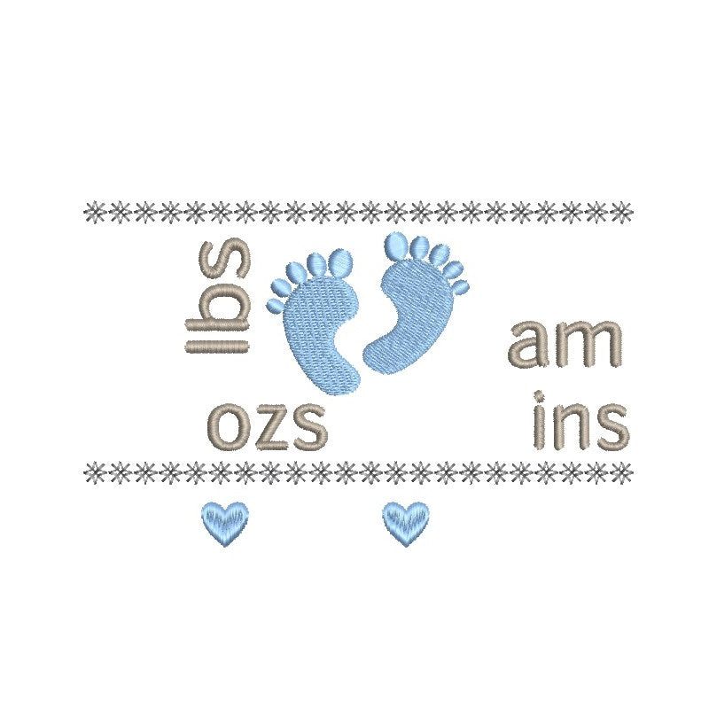 Baby birth announcement template machine embroidery design by rosiedayembroidery.com