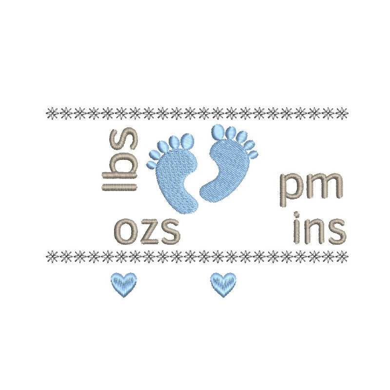 Baby birth announcement template machine embroidery design by rosiedayembroidery.com