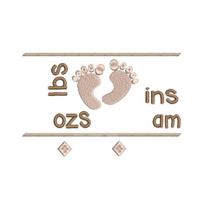 Baby birth stats template by rosiedayembroidery.com