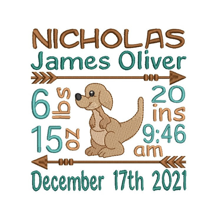 Baby birth announcement template by rosiedayembroidery.com