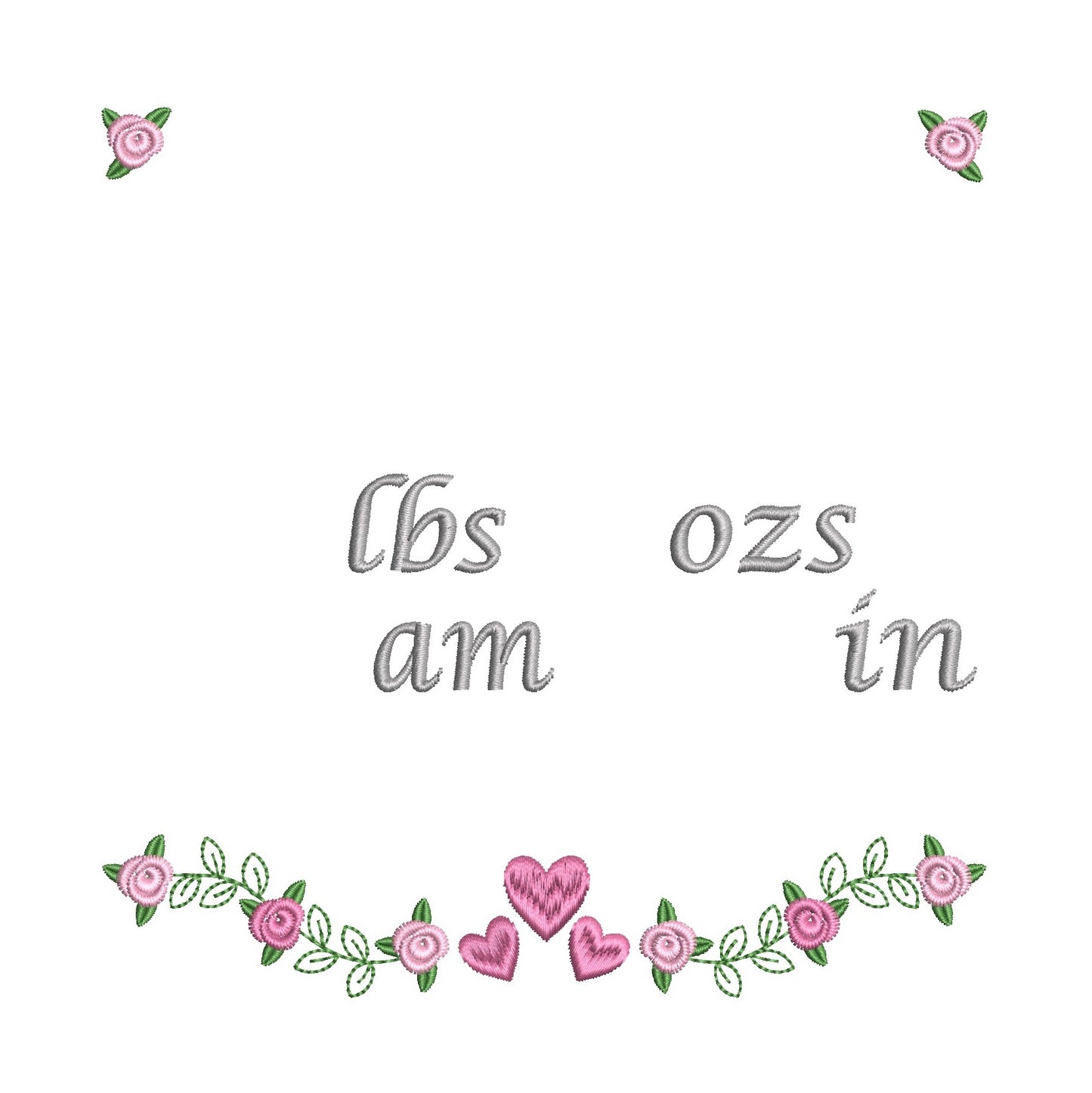 Baby birth announcement machine embroidery design by rosiedayembroidery.com