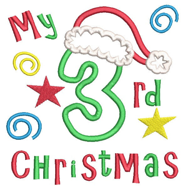 My 3rd Christmas applique machine embroidery design by rosiedayembroidery.com