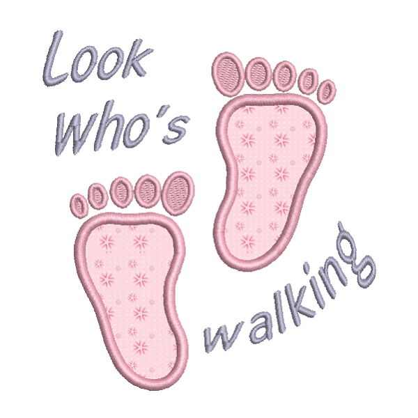 Baby feet applique machine embroidery design by rosiedayembroidery.com