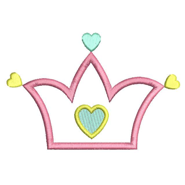 Princess crown applique embroidery design by rosiedayembroidery.com