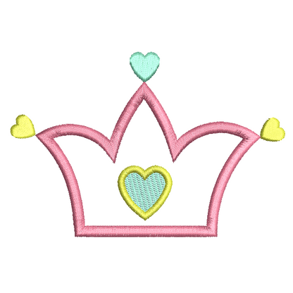 Princess crown applique embroidery design by rosiedayembroidery.com