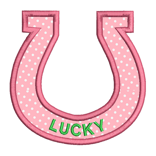 Lucky horseshoe applique machine embroidery design by rosiedayembroidery.com