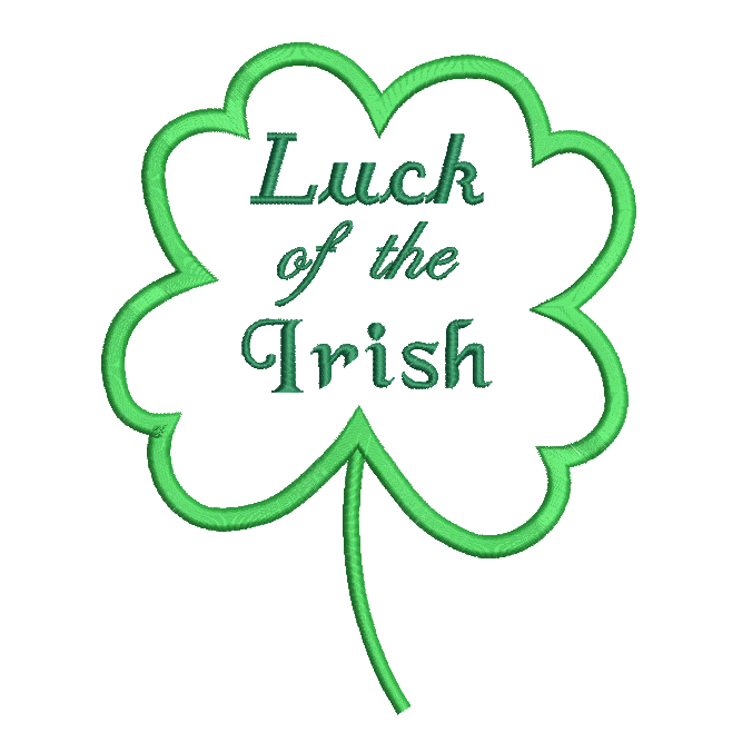 Luck of the Irish applique machine embroidery design by rosiedayembroidery.com