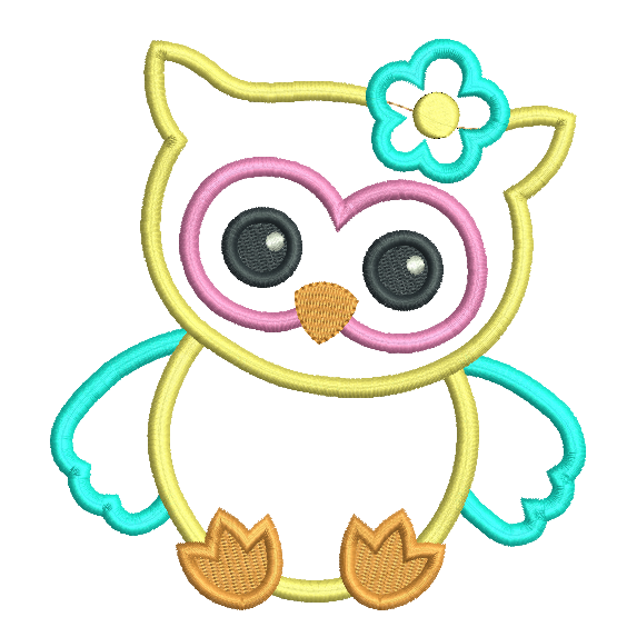 Baby owl applique machine embroidery design by rosiedayembroidery.com