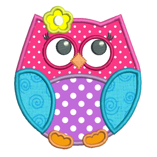 Baby owl applique machine embroidery design by rosiedayembroidery.com