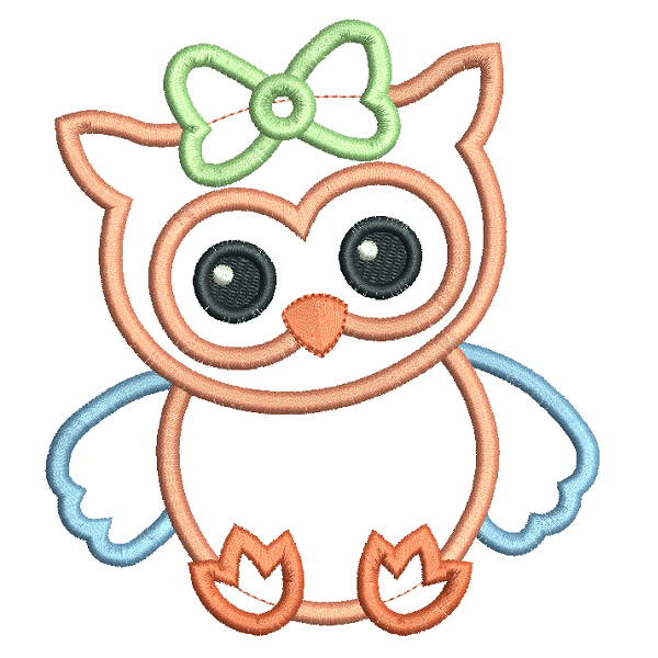 Baby owl applique machine embroidery design by rosiedayembroidery.com