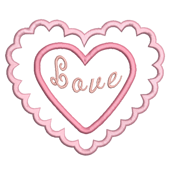 Applique Valentine's love heart by rosiedayembroidery.com