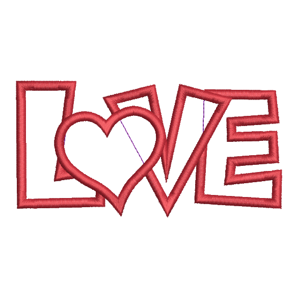 Love word applique machine embroidery design by rosiedayembroidery.com