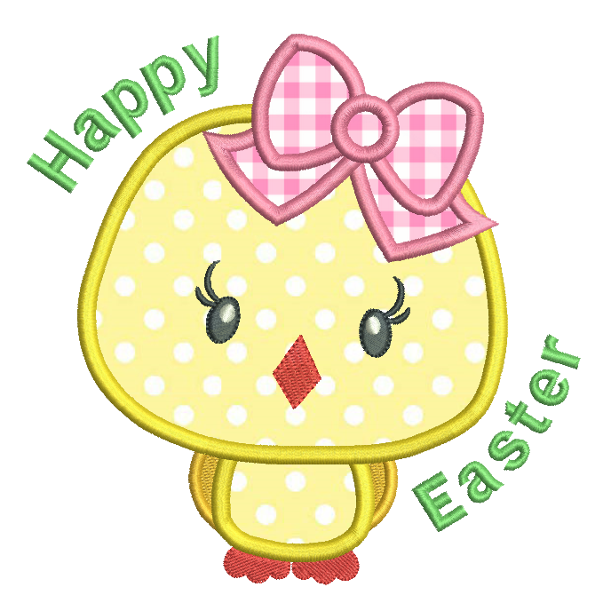 Cute Easter chick applique machine embroidery design by rosiedayembroidery.com