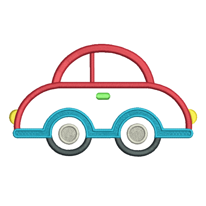 Motor car applique machine embroidery design by rosiedayembroidery.com